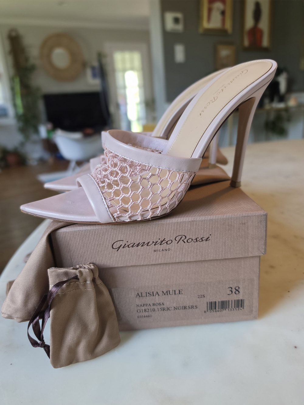 Gianvito Rossi Alisia Mule Pink/Nappa  Rosa Size 38/8
